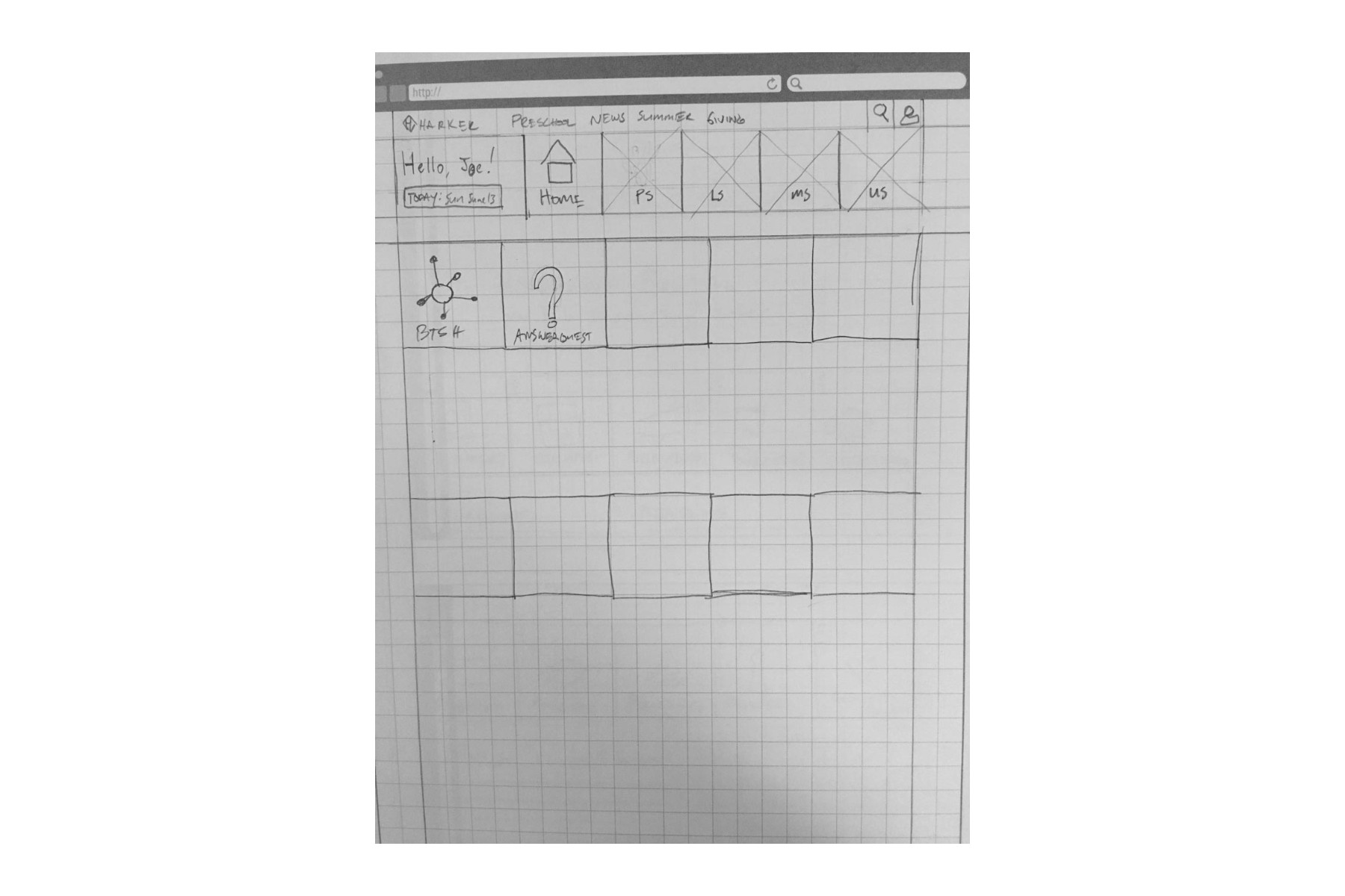 Constituent Portals: sketches & wireframes