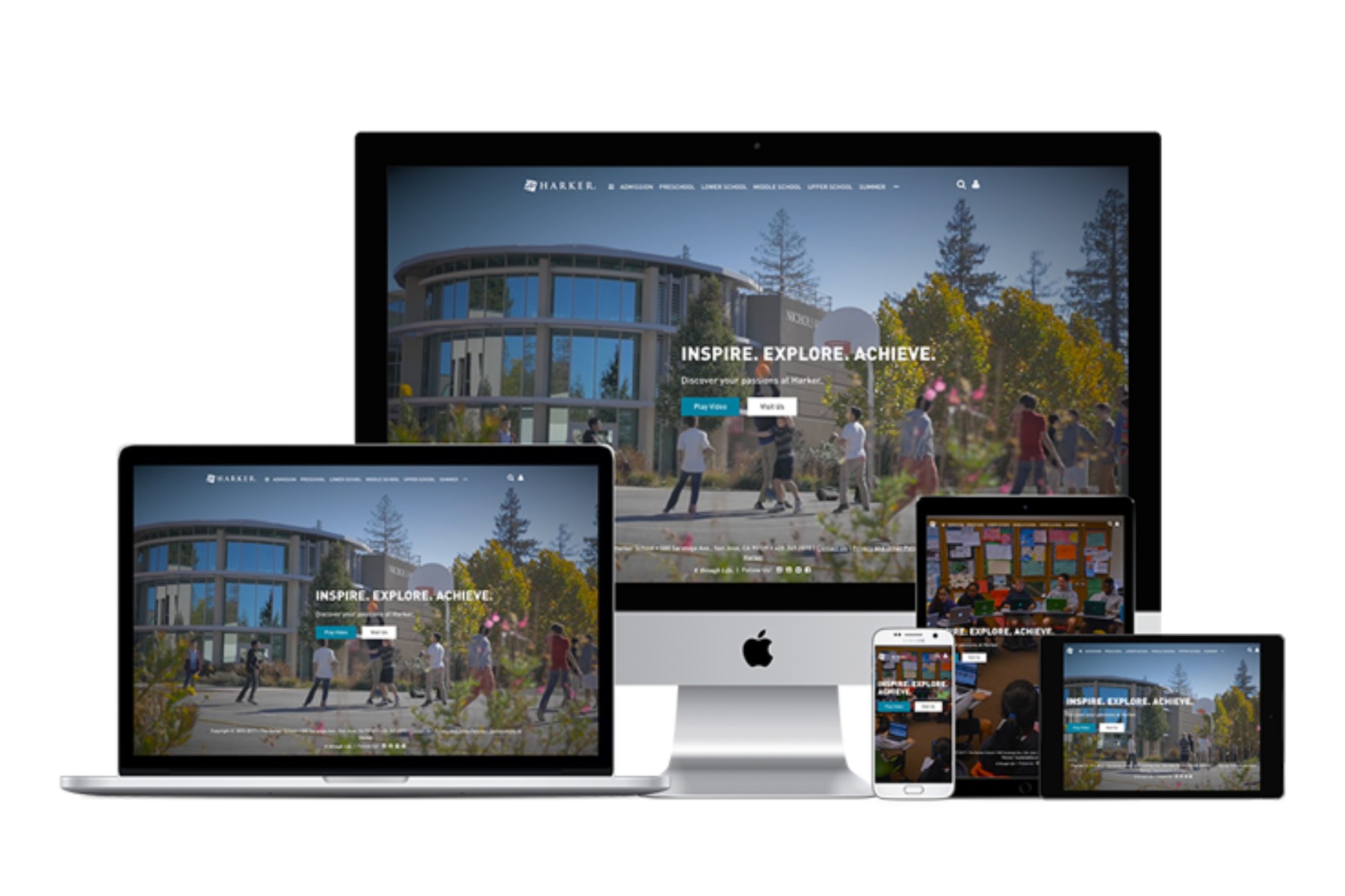 The Corporate Redesign shown on several devices