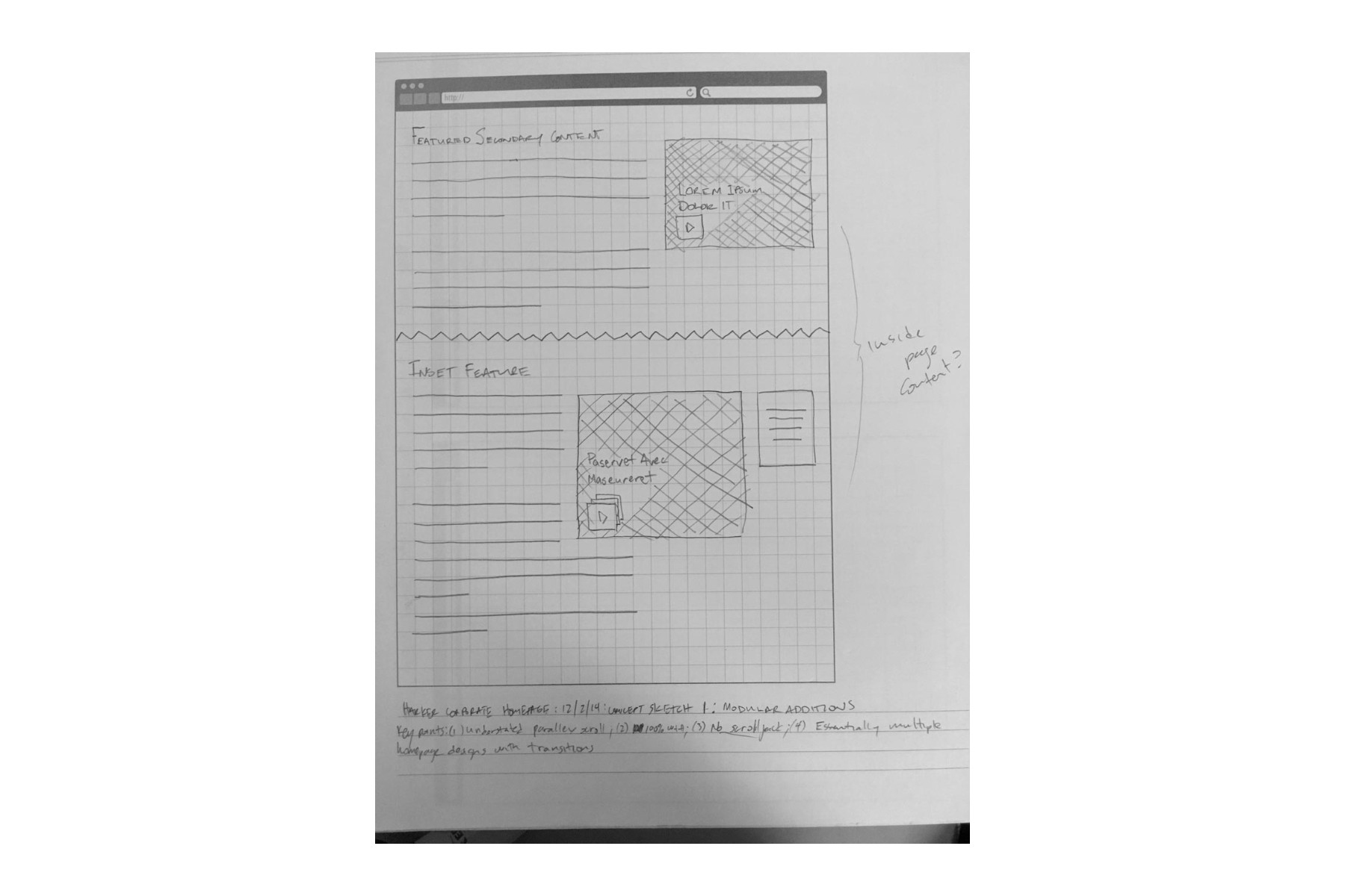 Home page sketch